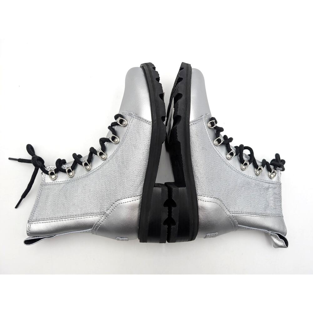 Sorel Lennox Lace-Up Ankle Boots Round Toe Women's Silver Metallic Size US8 EU39 - Picture 7 of 11